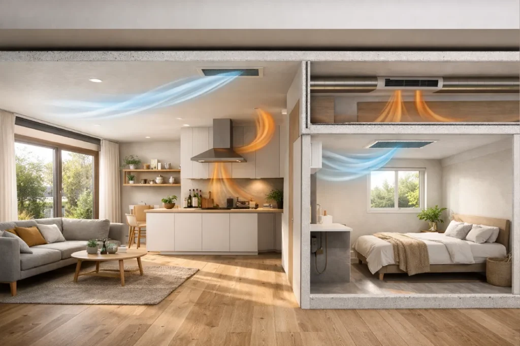 ilustración de sistema de ventilación forzada